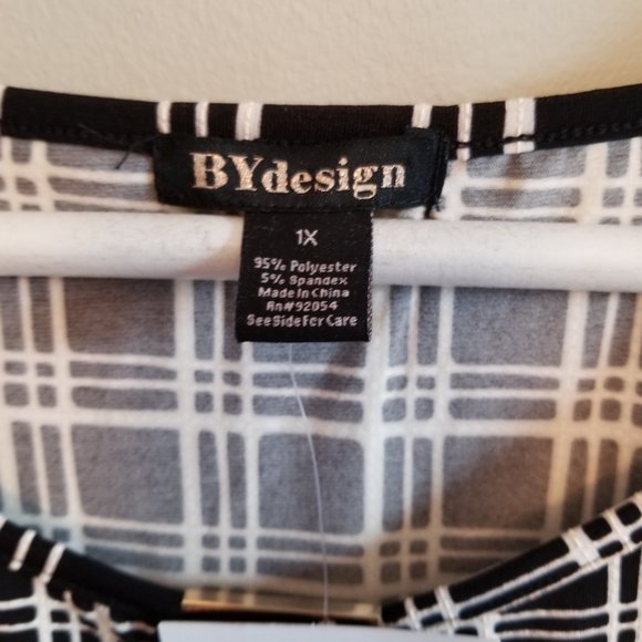BYdesign Black / White Blouse - 1X - Picture 6 of 7